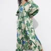 & Other Stories Dresses | V-Cut Satin Midi Dress