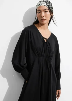 & Other Stories Dresses | V-Cut Satin Midi Dress
