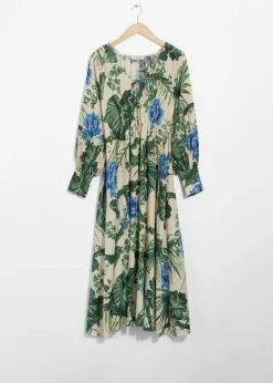 & Other Stories Dresses | V-Cut Satin Midi Dress