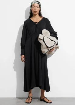 & Other Stories Dresses | V-Cut Satin Midi Dress