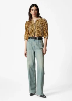 & Other Stories Blouses & Shirts | Velvet Cropped Blouse Animal Print