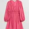 & Other Stories Dresses | V-Neck Drawstring Detail Dress Pink
