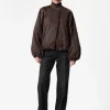 & Other Stories Outerwear | Voluminous-Sleeve Bomber Jacket Dark Brown