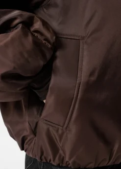 & Other Stories Outerwear | Voluminous-Sleeve Bomber Jacket Dark Brown