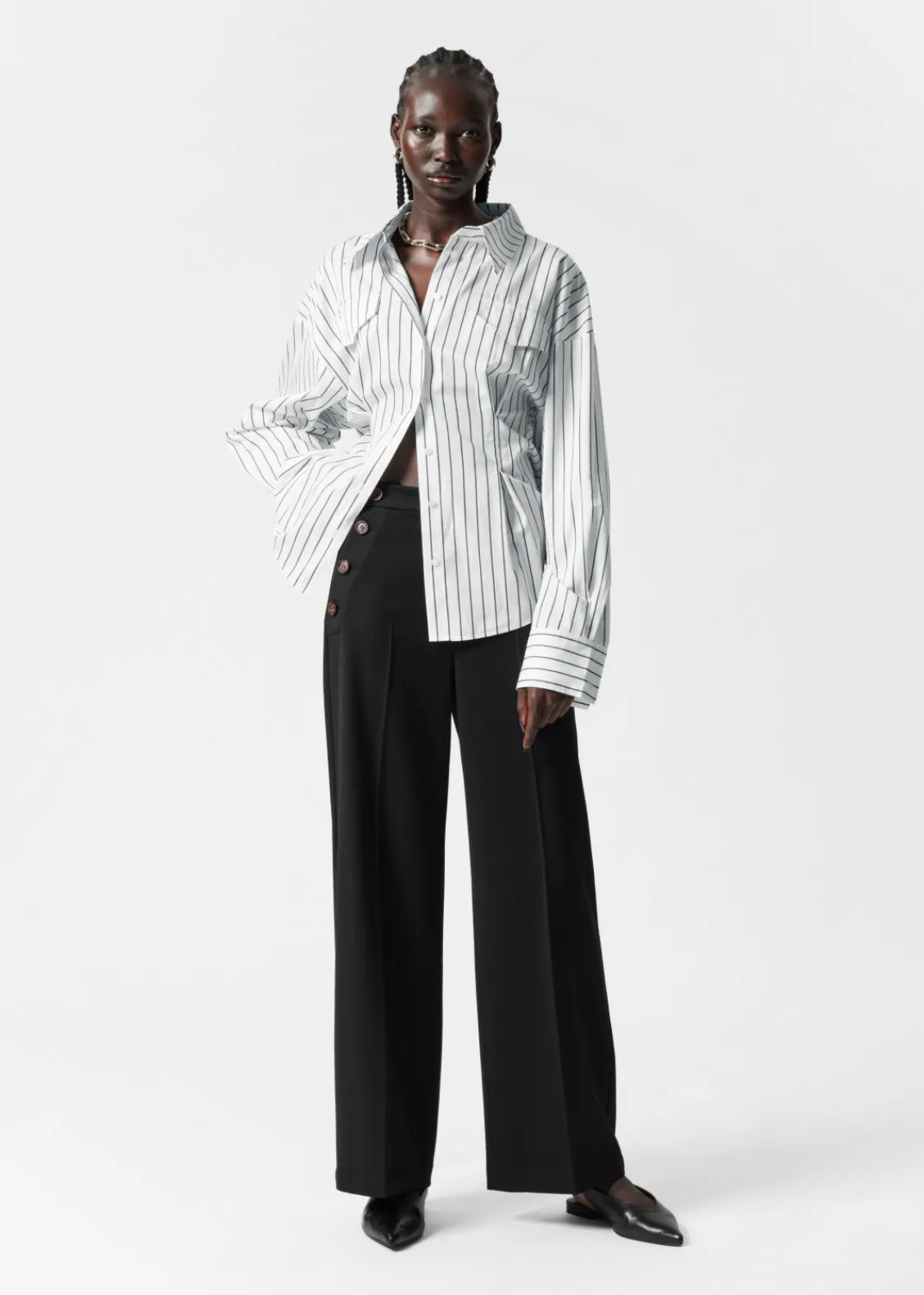 & Other Stories Pants | Wide Sailor Trousers Black