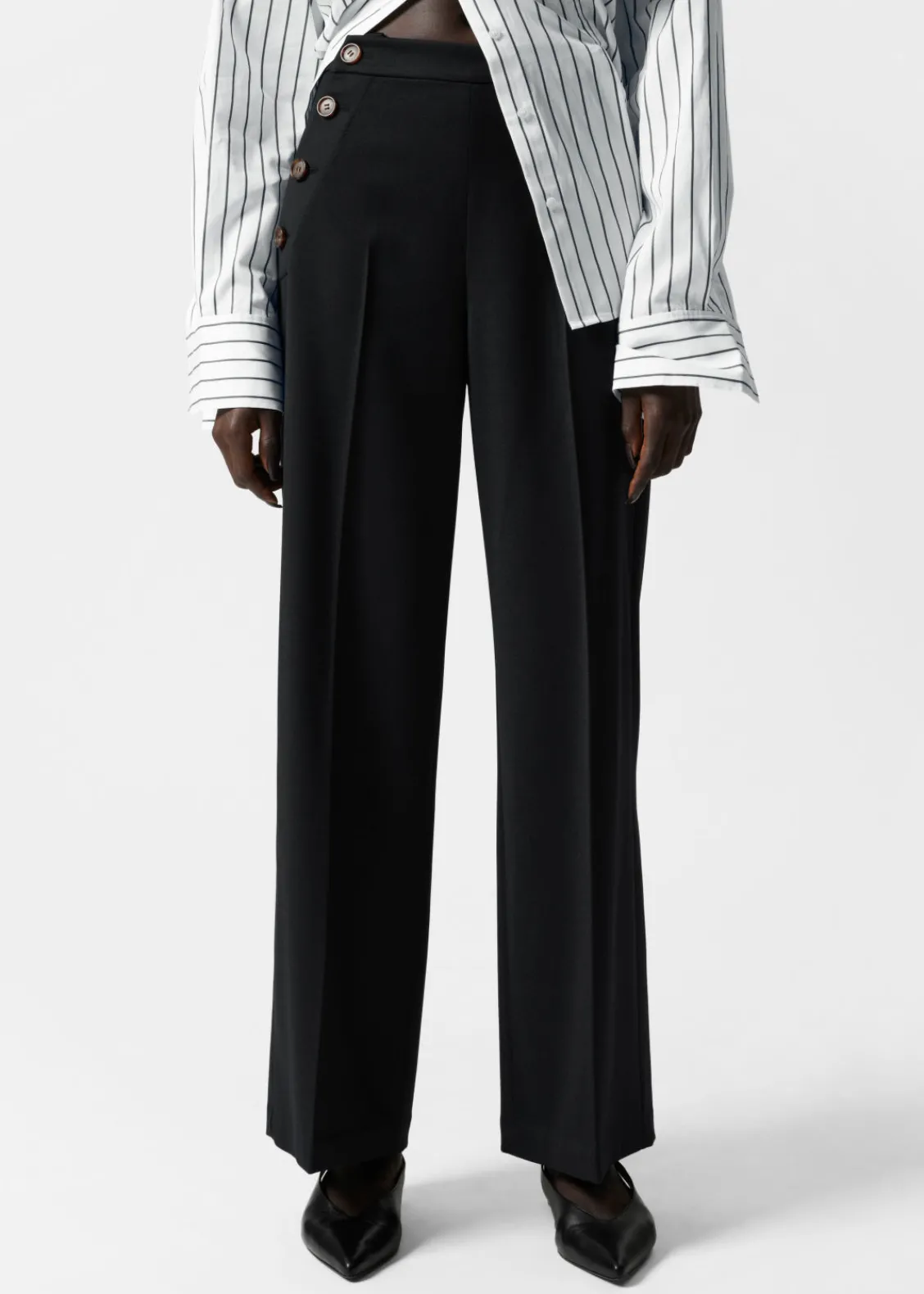 & Other Stories Pants | Wide Sailor Trousers Black