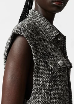 & Other Stories Jumpsuits | Pants | Wide Sleeveless Tweed Jumpsuit Black Tweed