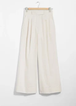 & Other Stories Pants | Wide Tailored Trousers White
