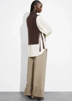 & Other Stories Scarves | Sweaters & Knits | Wool Bib Collar Dark Brown