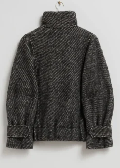 & Other Stories Outerwear | Wool Jacket Black Stripes