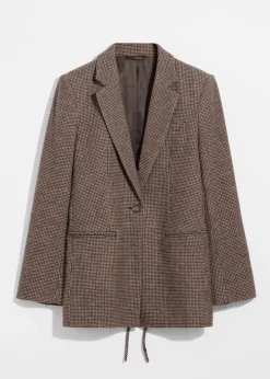 & Other Stories Blazers & Vests | Wool-Blend Blazer Brown Houndstooth