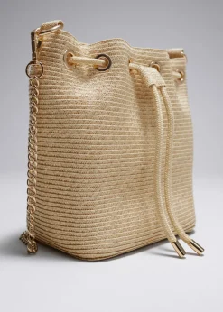 & Other Stories Shoulder Bags | Woven Paper- Bucket Bag Straw